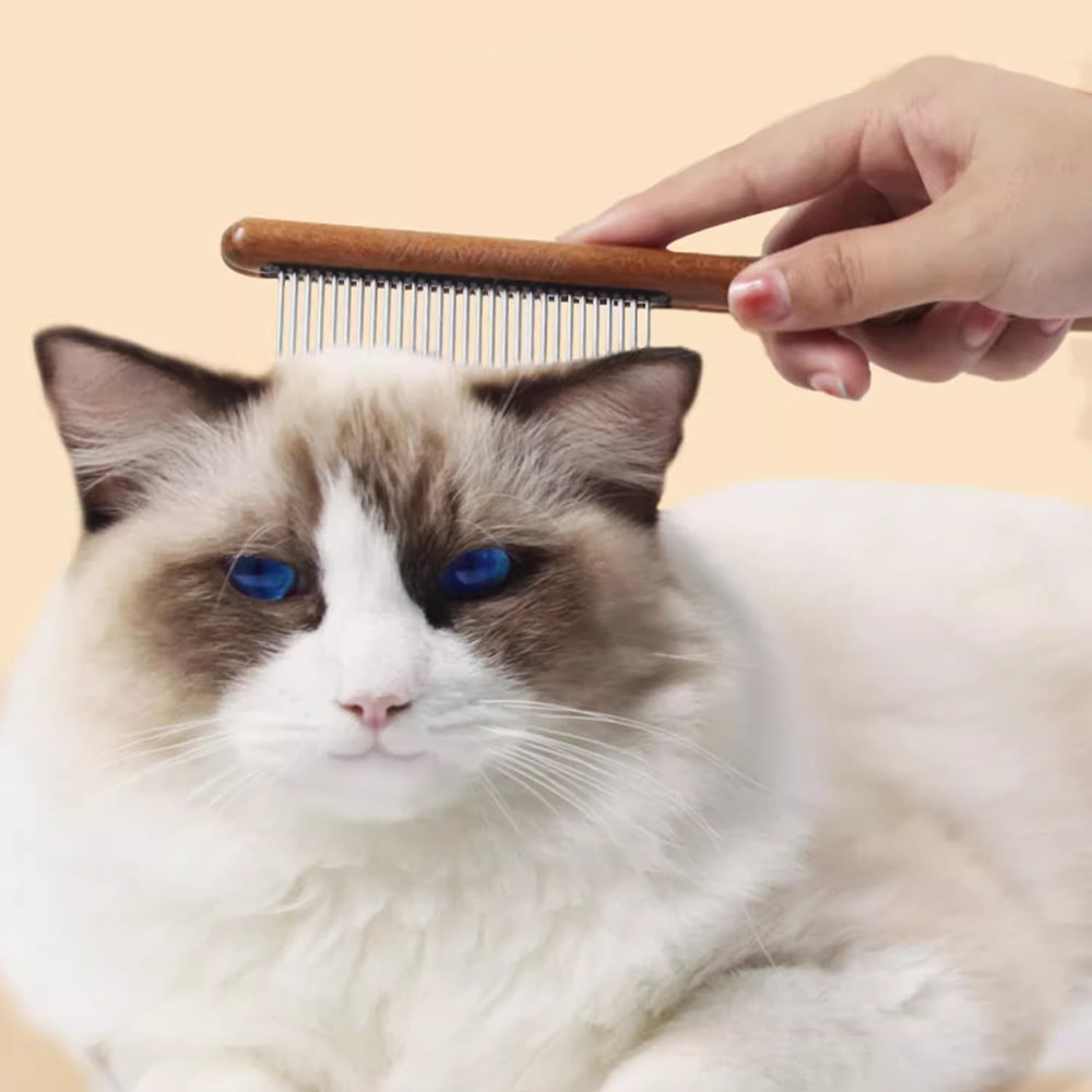 Pet Hair Comb for Cats & Dogs - Stainless Steel Needle Comb to Remove Floating Hair & Open Knots