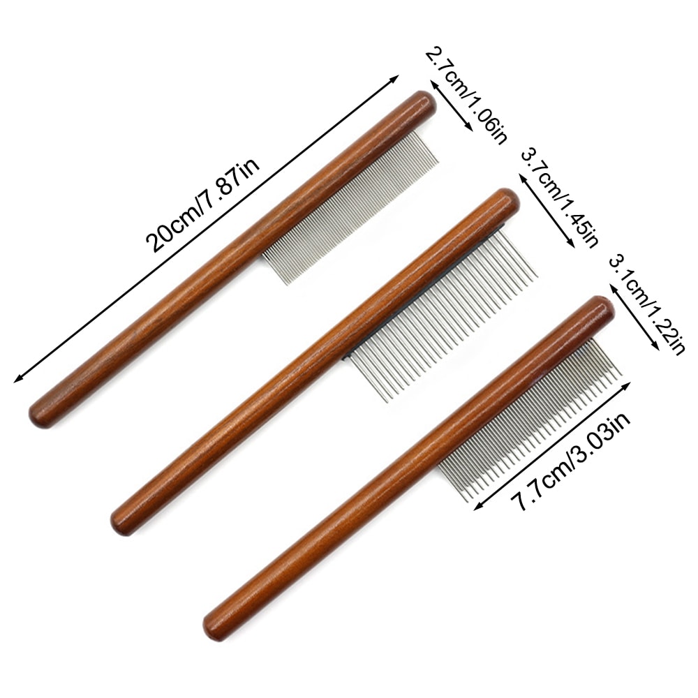 Pet Hair Comb for Cats & Dogs - Stainless Steel Needle Comb to Remove Floating Hair & Open Knots