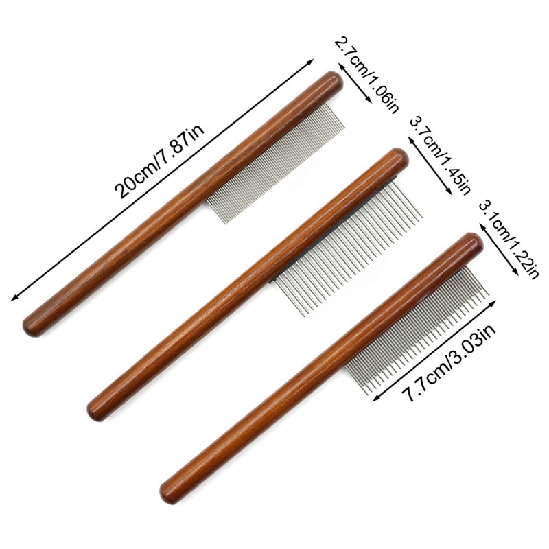 Pet Hair Comb for Cats & Dogs - Stainless Steel Needle Comb to Remove Floating Hair & Open Knots