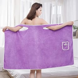 quick-drying women's wearable bath towels - soft beach spa bathrobe for shower & gym