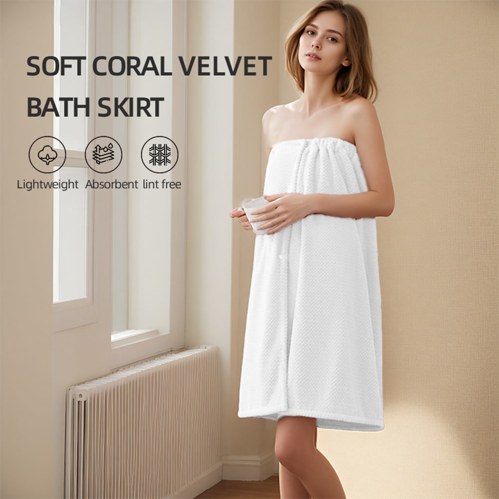 Quick Dry Microfiber Bath Wrap Hair Towel Set For Women Soft Absorbent Shower Spa Skirt And Turb 4