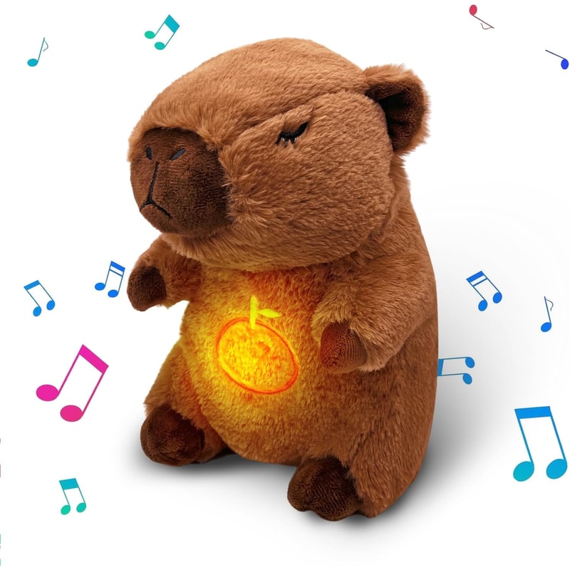 Breathing Capybara Plush Toy With Light And Sound A Cozy Sleep Companion For Kids 0