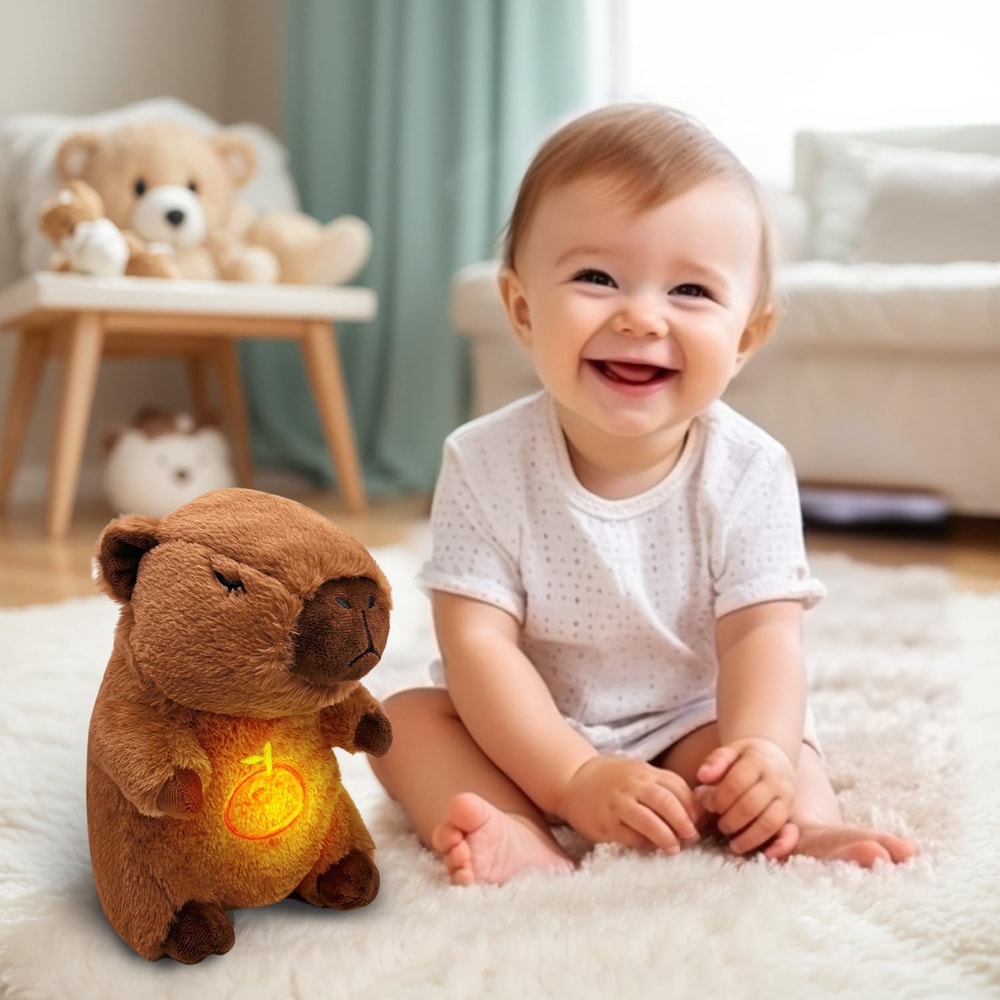 Breathing Capybara Plush Toy With Light And Sound A Cozy Sleep Companion For Kids 1