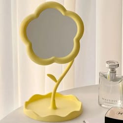 creative desktop flower mirror for home decor – perfect dressing mirror for bedroom & dormitory