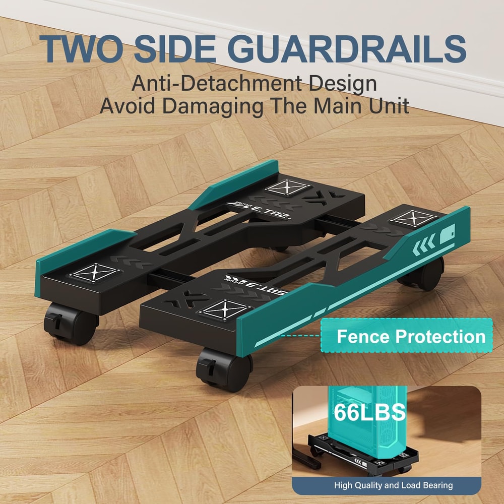 Adjustable CPU Stand With Rolling Caster Wheels Mobile Tower Holder For PC Desktop 4