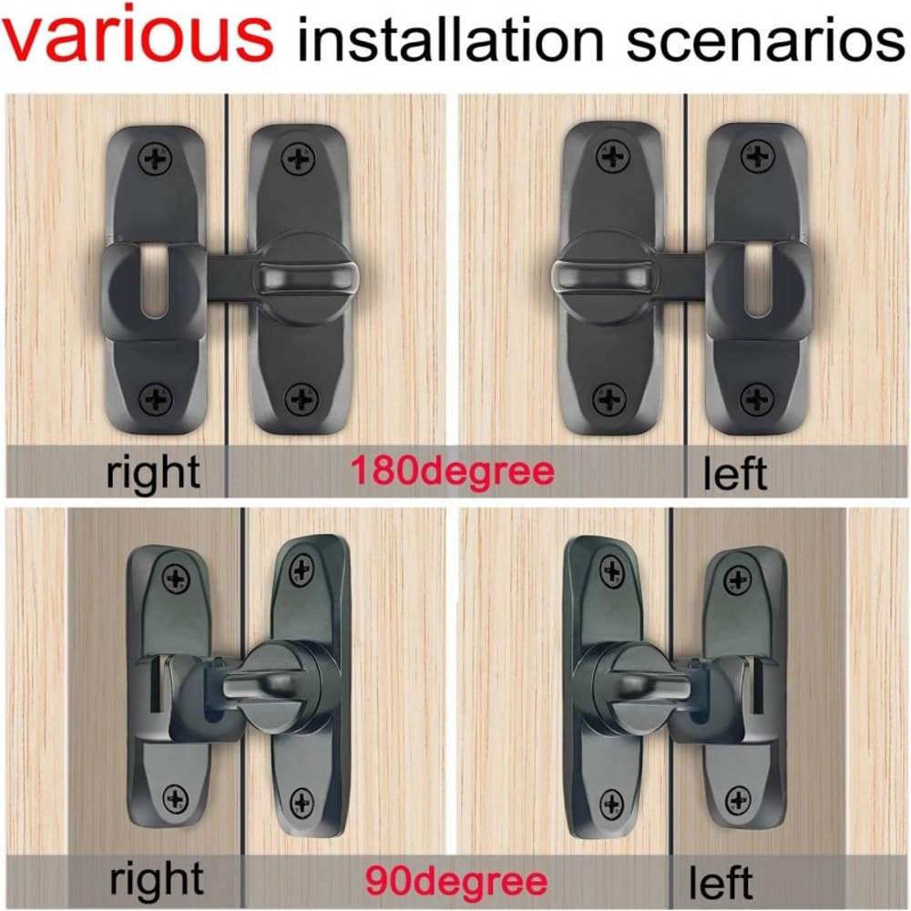 Flip Door Lock Home Security Sliding Door Latch AntiTheft Zinc Alloy Door Bolt For Cabinets Slidin 2
