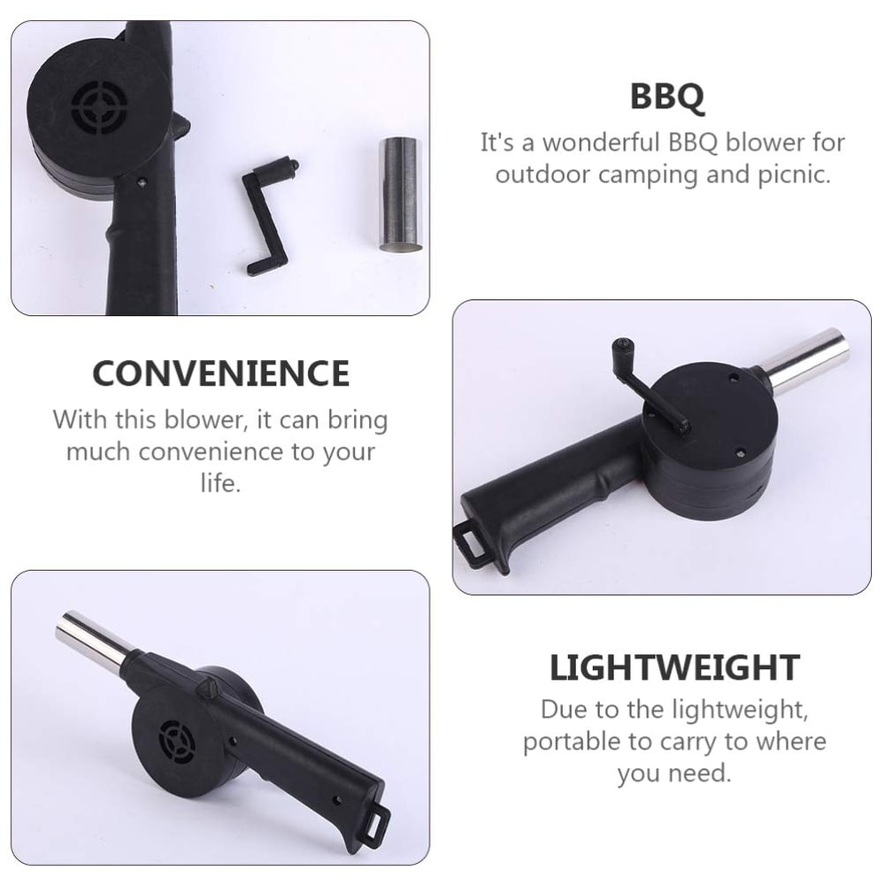 Handcranked BBQ Air Blower Portable Charcoal Fire Starter For Outdoor Grills Camping 5
