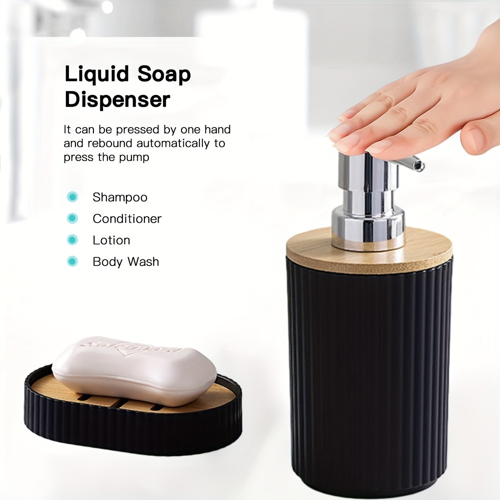 Complete Bathroom Accessory Set With Trash Can Toothbrush Holder Soap Dispenser 3