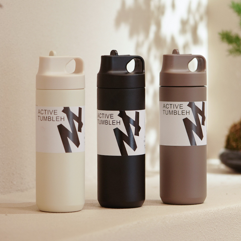 Stainless Steel Insulated Water Bottle With Straw Portable Thermal Mug For Sports Travel 2