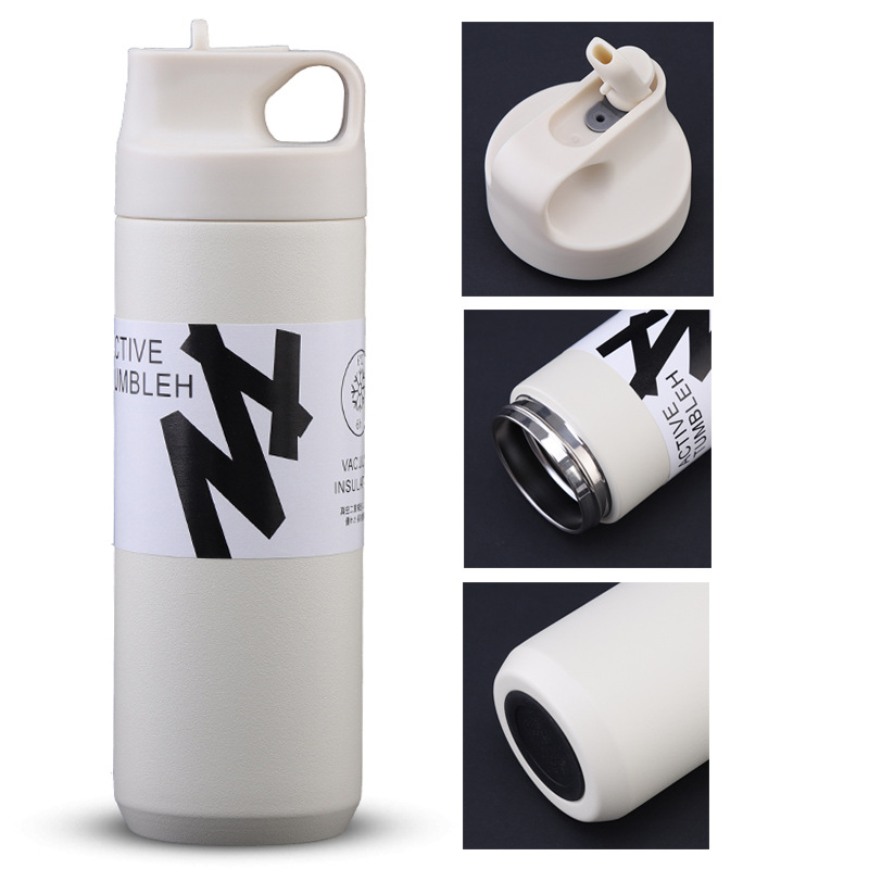 Stainless Steel Insulated Water Bottle With Straw Portable Thermal Mug For Sports Travel 5