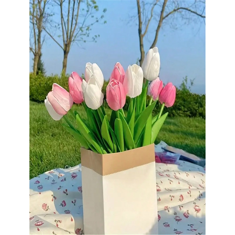 Set Of Realistic Artificial Tulips For Home And Anniversary Decoration 1