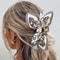 DoubleSided Cashew Flower Butterfly Knot Hair Clip Stylish Summer Shark Clip For Fashion Lovers 0
