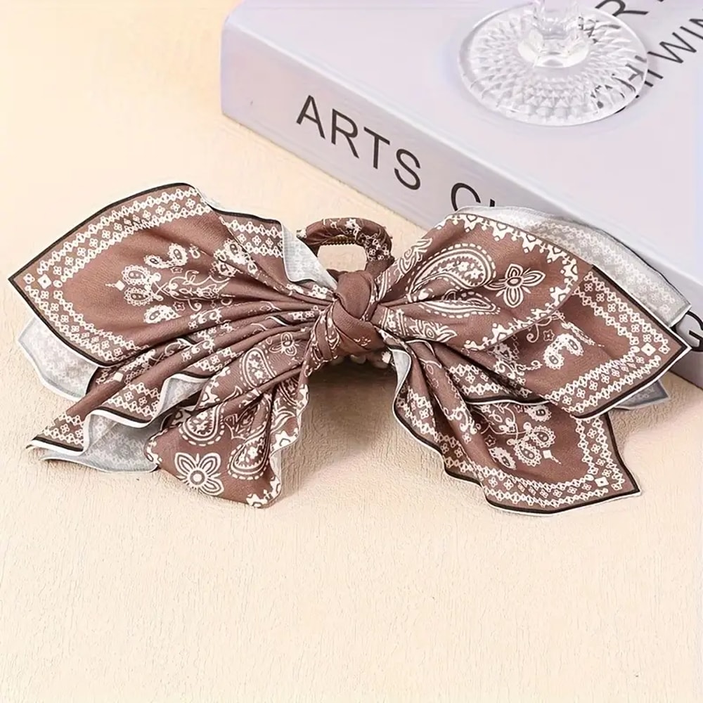 DoubleSided Cashew Flower Butterfly Knot Hair Clip Stylish Summer Shark Clip For Fashion Lovers 4