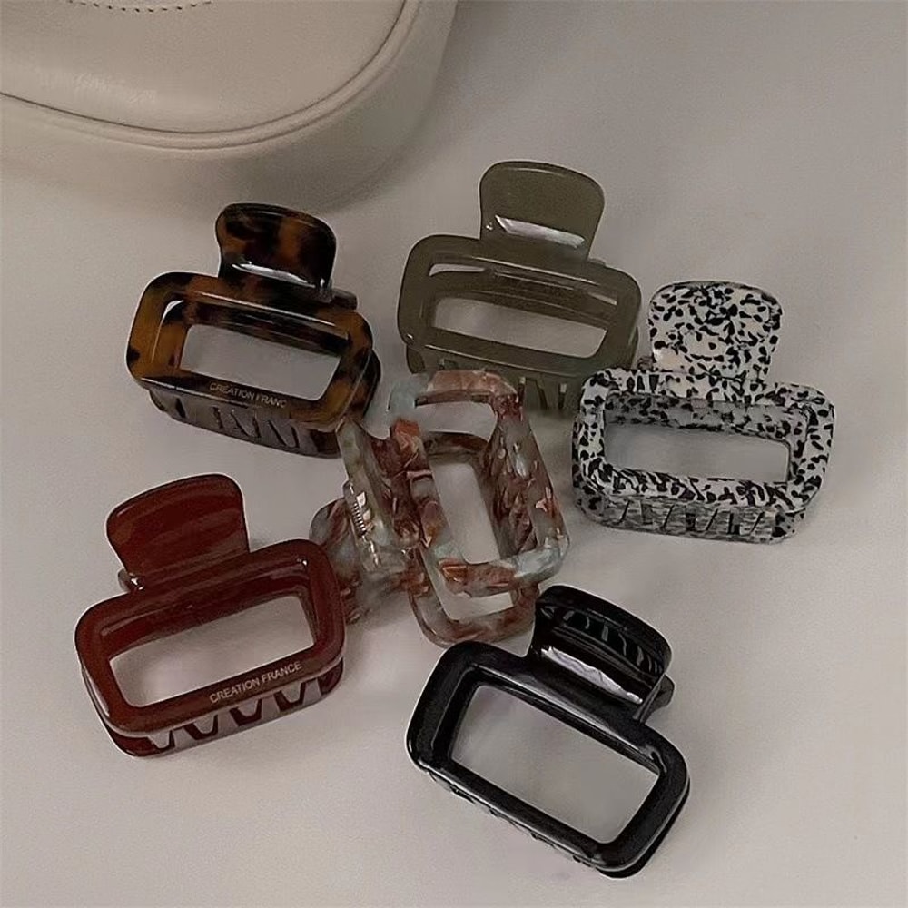 Square Acetate Hair Clip With Back Of Head Clip Small Instagram Shark Clip 1