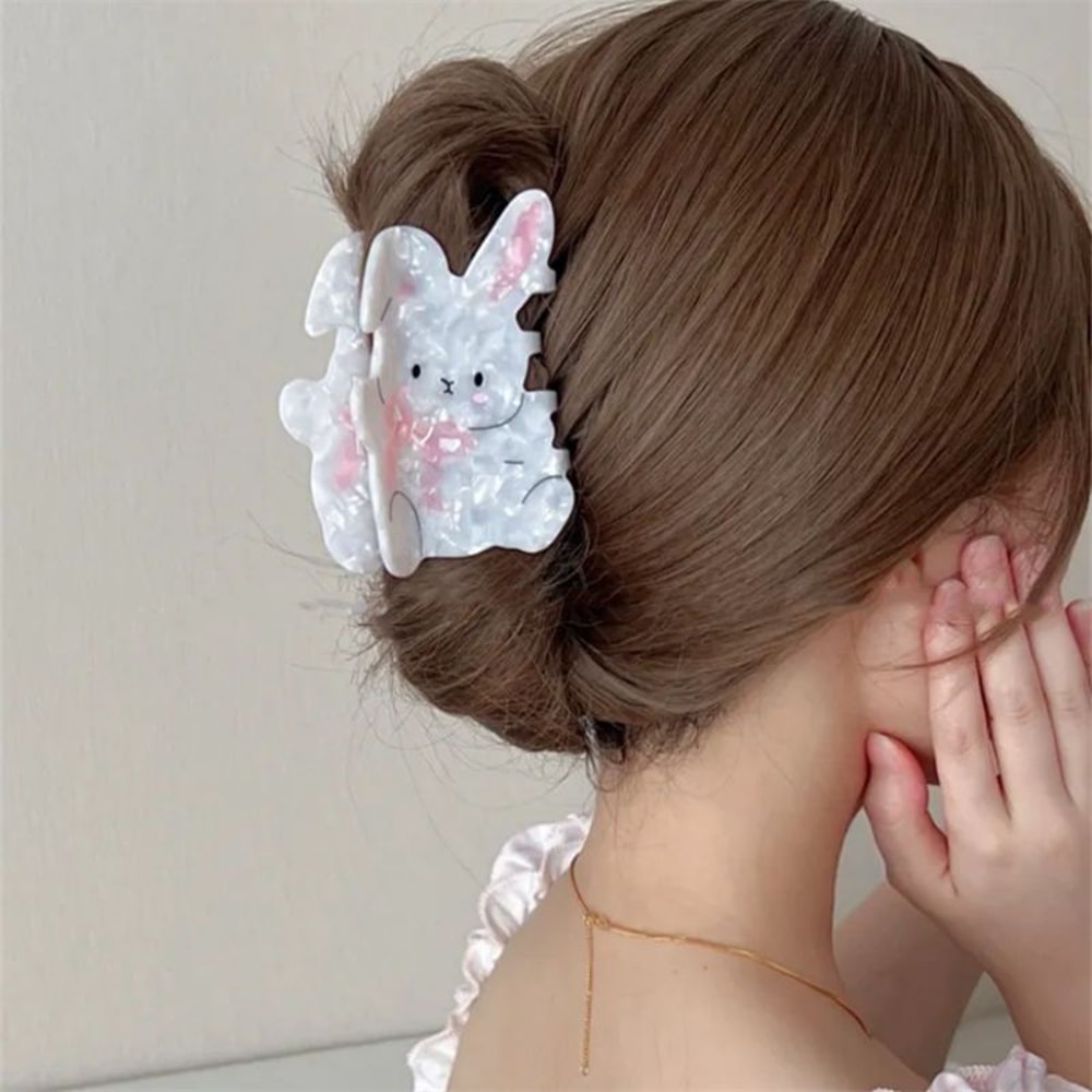 Super Cute Pink Shark Clip With Gentle Bow Niche Headband Sweet Hair Accessory For Girls 2
