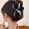 Elegant Plush Camellia Flower Bow Hair Clip Luxurious Autumn Winter Hair Accessory 2