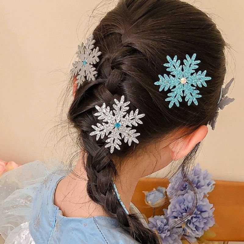 Frozen Snowflake Hairpin Elsa Princess Hair Clip For Girls Winter Side BB Clip Accessory 0