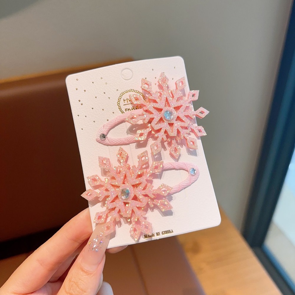 Frozen Snowflake Hairpin Elsa Princess Hair Clip For Girls Winter Side BB Clip Accessory 3