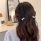 Exquisite Pearl Velvet Side Clip Hairpiece For Women Retro Black Bangs Clip HighEnd Fragrance Hair 2