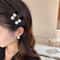 Exquisite Pearl Velvet Side Clip Hairpiece For Women Retro Black Bangs Clip HighEnd Fragrance Hair 4