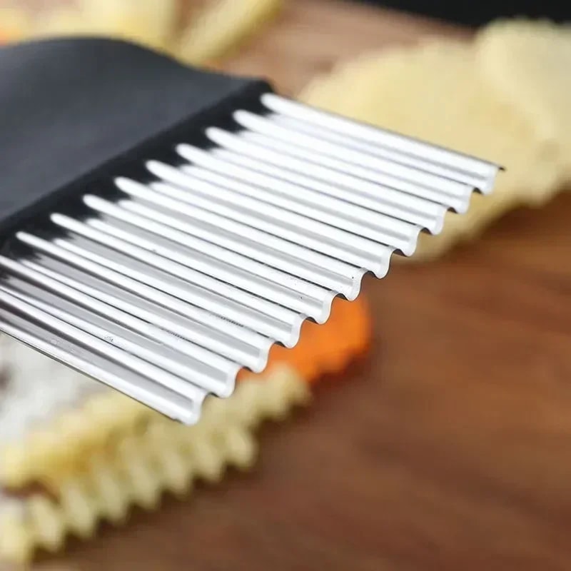 Stainless Steel Wavy Potato Cutter Knife – Perfect for Slicing Potatoes, Vegetables, and More