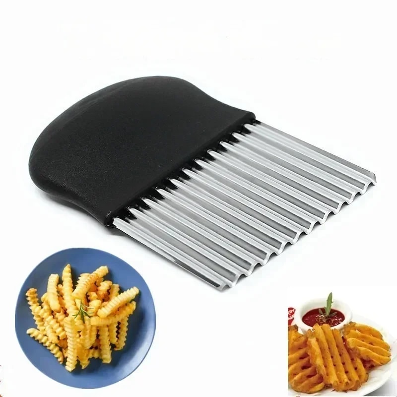 Stainless Steel Wavy Potato Cutter Knife – Perfect for Slicing Potatoes, Vegetables, and More