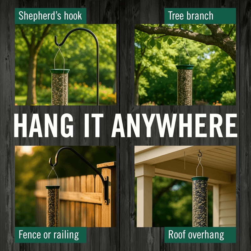 SquirrelProof Wild Bird Feeder Portable Hanging Bird Feeder For Garden Yard Outdoor 3