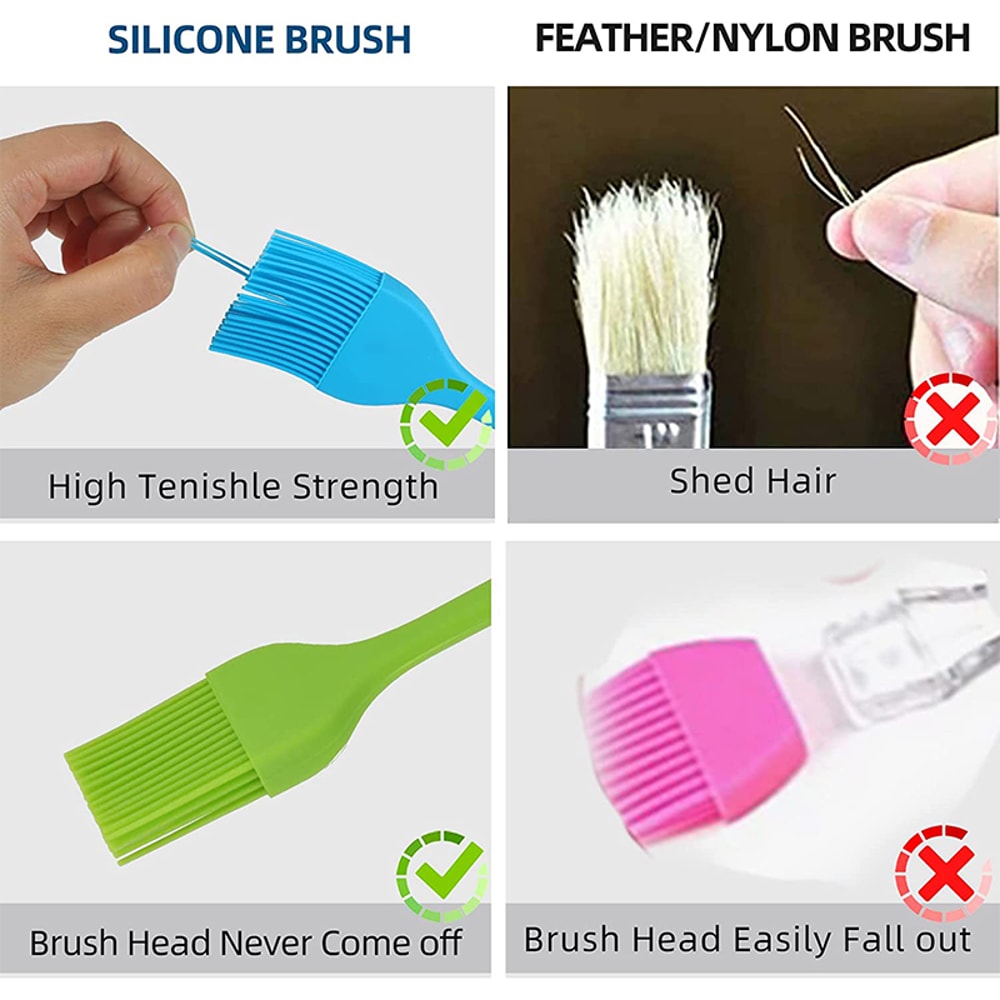 Premium Silicone Basting Brush Heat Resistant Pastry Brush For BBQ Baking And Grilling 5