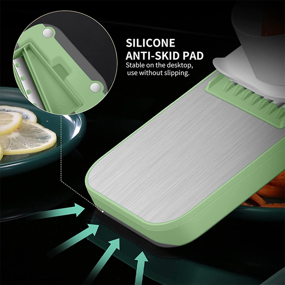 Vegetable Slicer Mandoline With Interchangeable Blades And Julienne Shredder 4