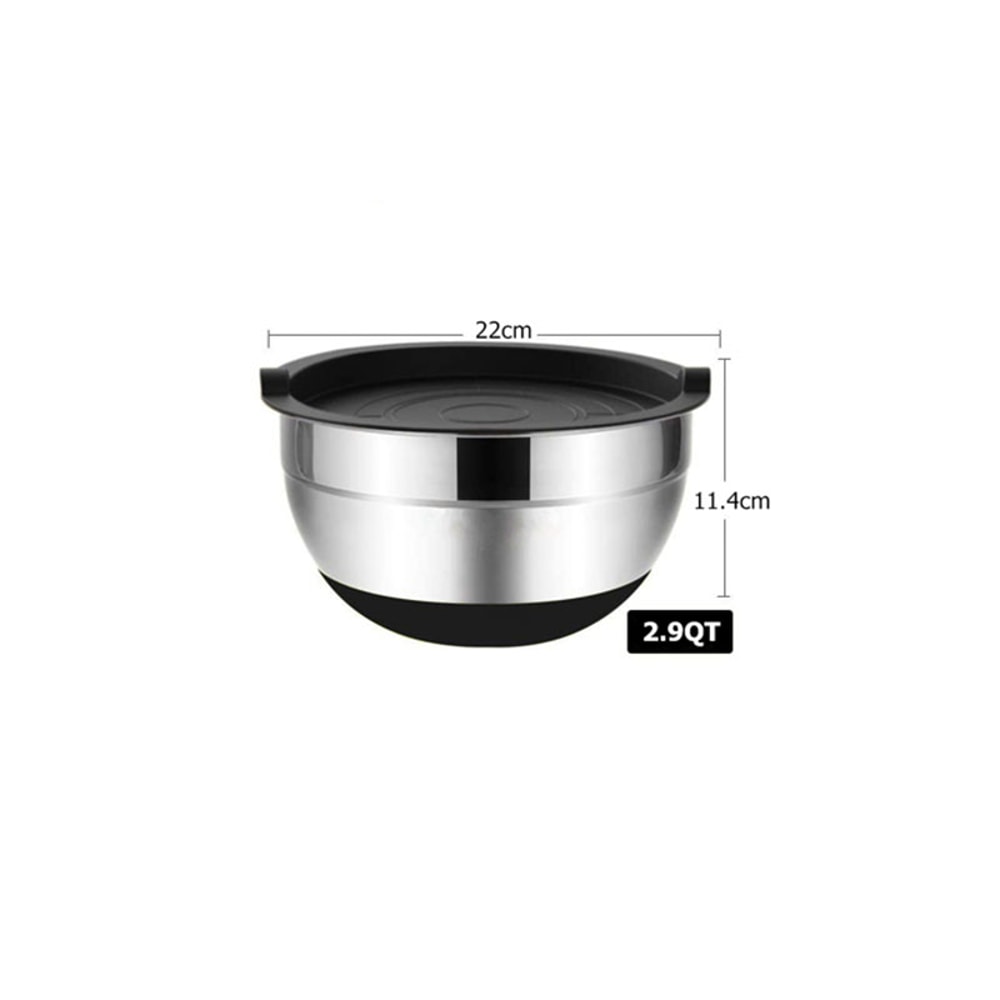 Premium Stainless Steel Mixing Bowls Set With Lids And Non Slip Bases For Baking And Storage 7