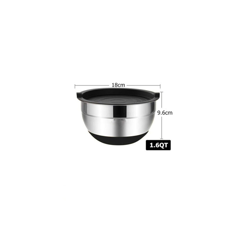 Premium Stainless Steel Mixing Bowls Set With Lids And Non Slip Bases For Baking And Storage 5