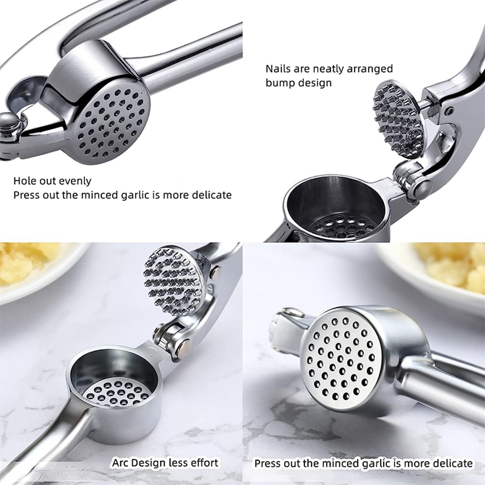 Premium Stainless Steel Garlic Press Garlic Mincer and Crusher Easy to Squeeze and Clean
