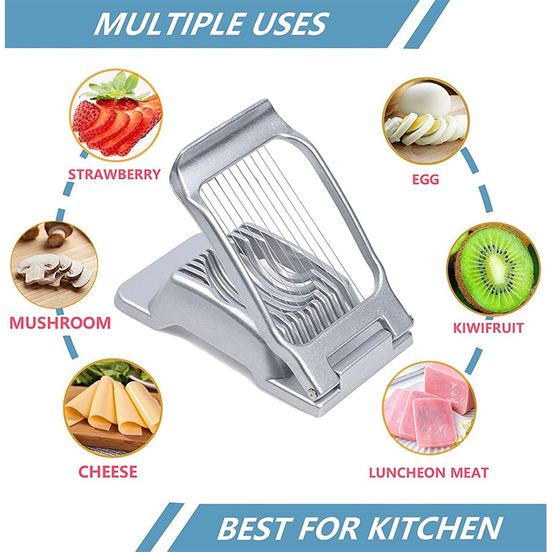 Premium Egg Slicer For Hard Boiled Eggs With Stainless Steel Wire Cutter And MultiUse Kitchen Dicer 4