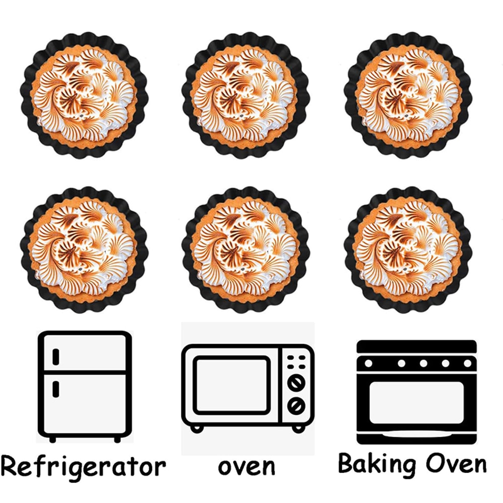 Mini Tart Pans With Removable Bottom NonStick Egg Tart Mold Set 2