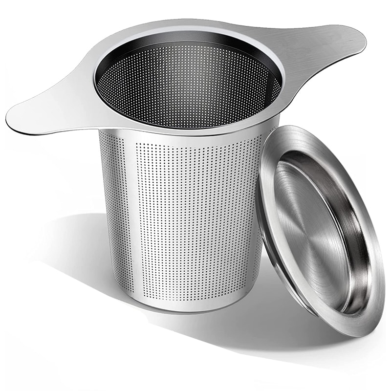 Premium Stainless Steel Tea Infuser With Double Handles Large Capacity Loose Leaf Tea Steeper 6