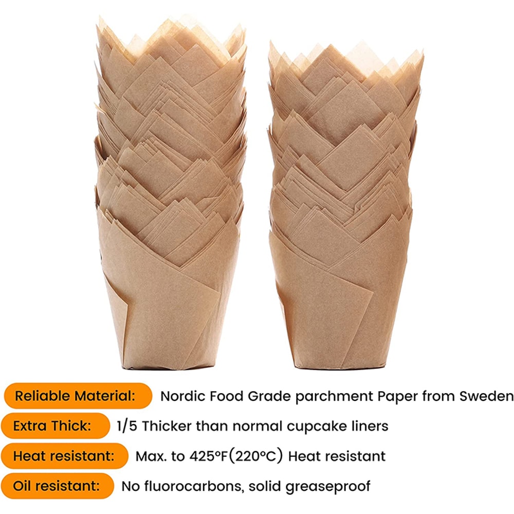 Premium Tulip Cupcake Liners Baking Cups Pack Cupcake Muffin Wrappers 2