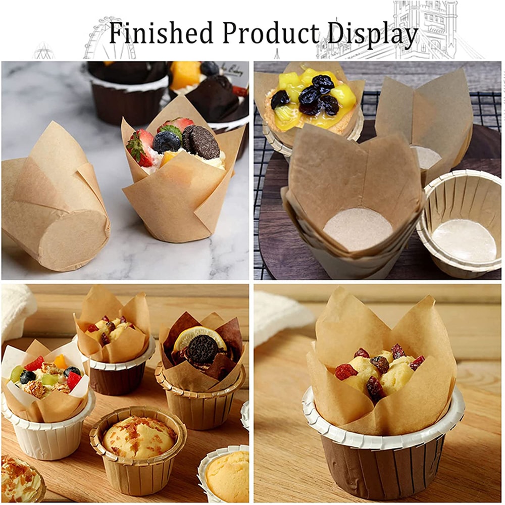 Premium Tulip Cupcake Liners Baking Cups Pack Cupcake Muffin Wrappers 5