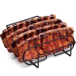 bbq rib rack non-stick steel grilling stand for perfect ribs
