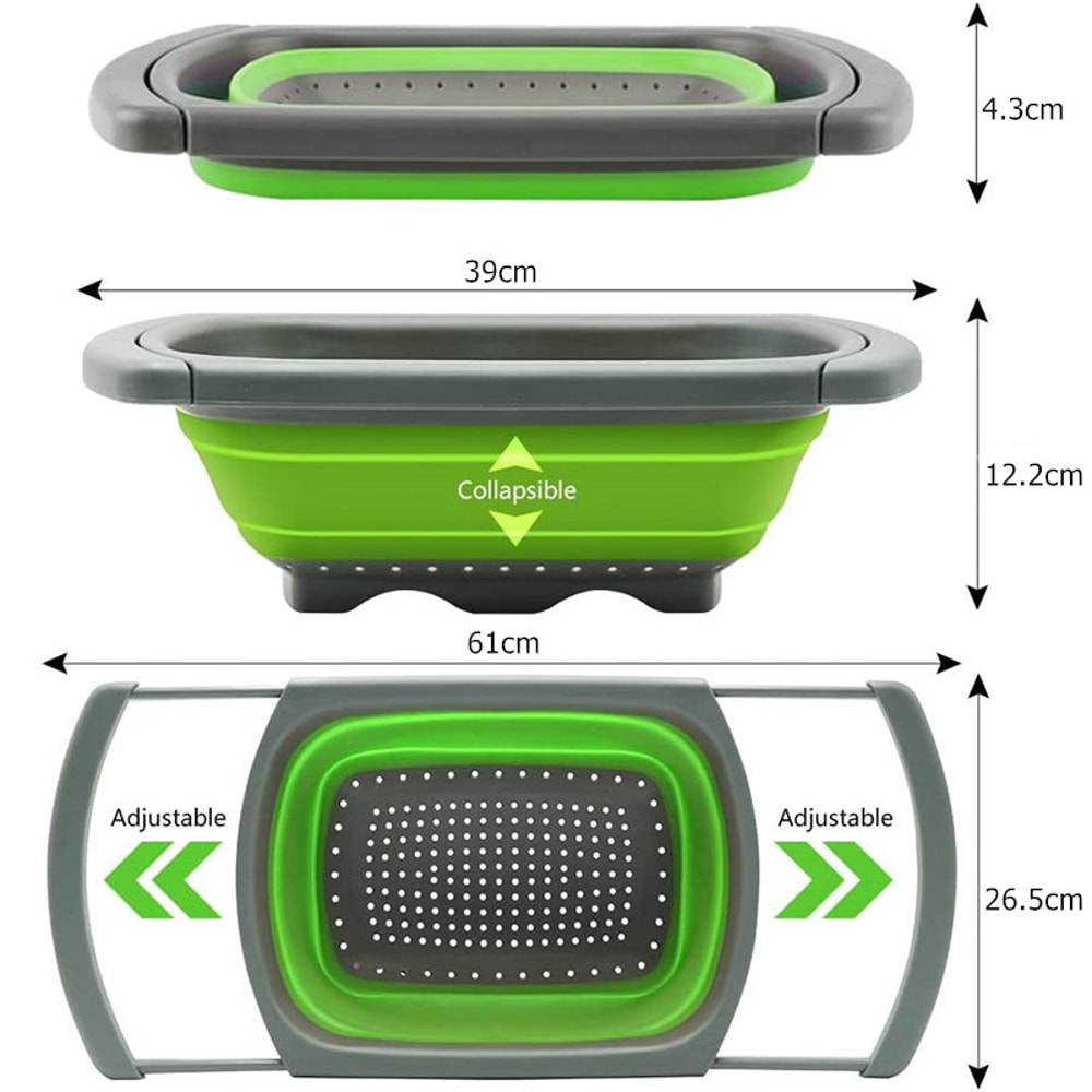 Premium Collapsible Colander With Extendable Handles For Fruits Vegetables 2