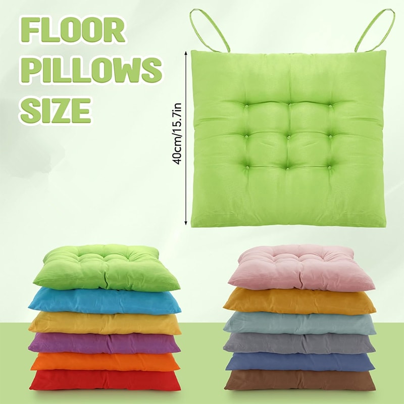 Chair Pads Cushions For Dining Chairs With Ties Square Floor Pillows For Meditation Flexible Seat 2