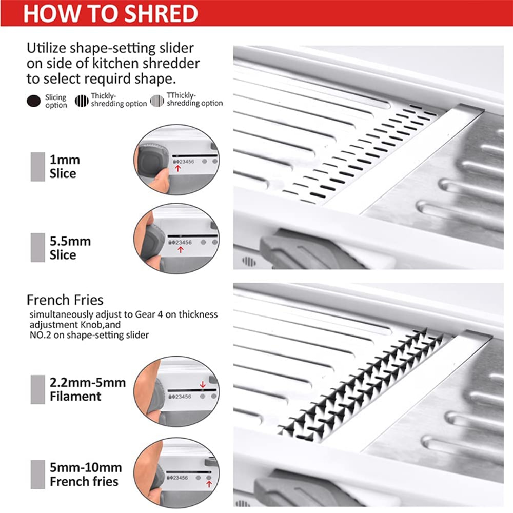 Adjustable Mandoline Vegetable Slicer Premium Stainless Steel Julienne Slicing Tool For Potatoes 3