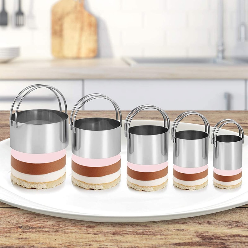 Stainless Steel Circle Biscuit Cutter Set Piece Round Cookie Mold For Baking 0