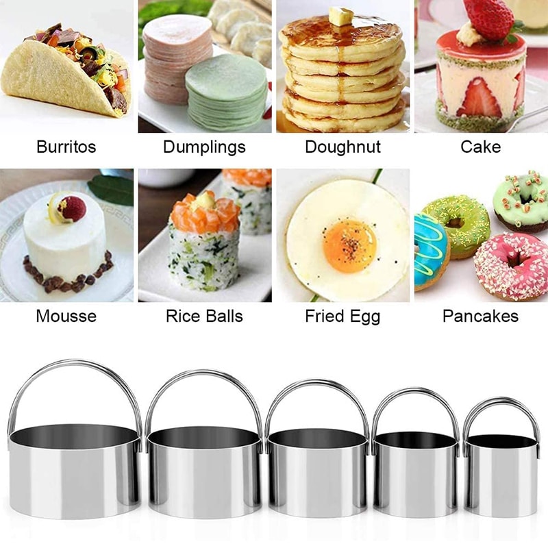 Stainless Steel Circle Biscuit Cutter Set Piece Round Cookie Mold For Baking 5
