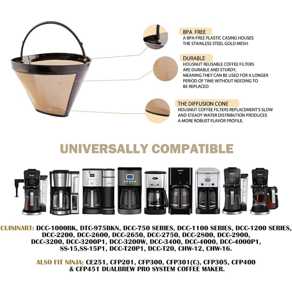 Reusable Coffee Filter For Ninja Coffee Bar Brewer Permanent Basket Filter EcoFriendly Stainless S 4