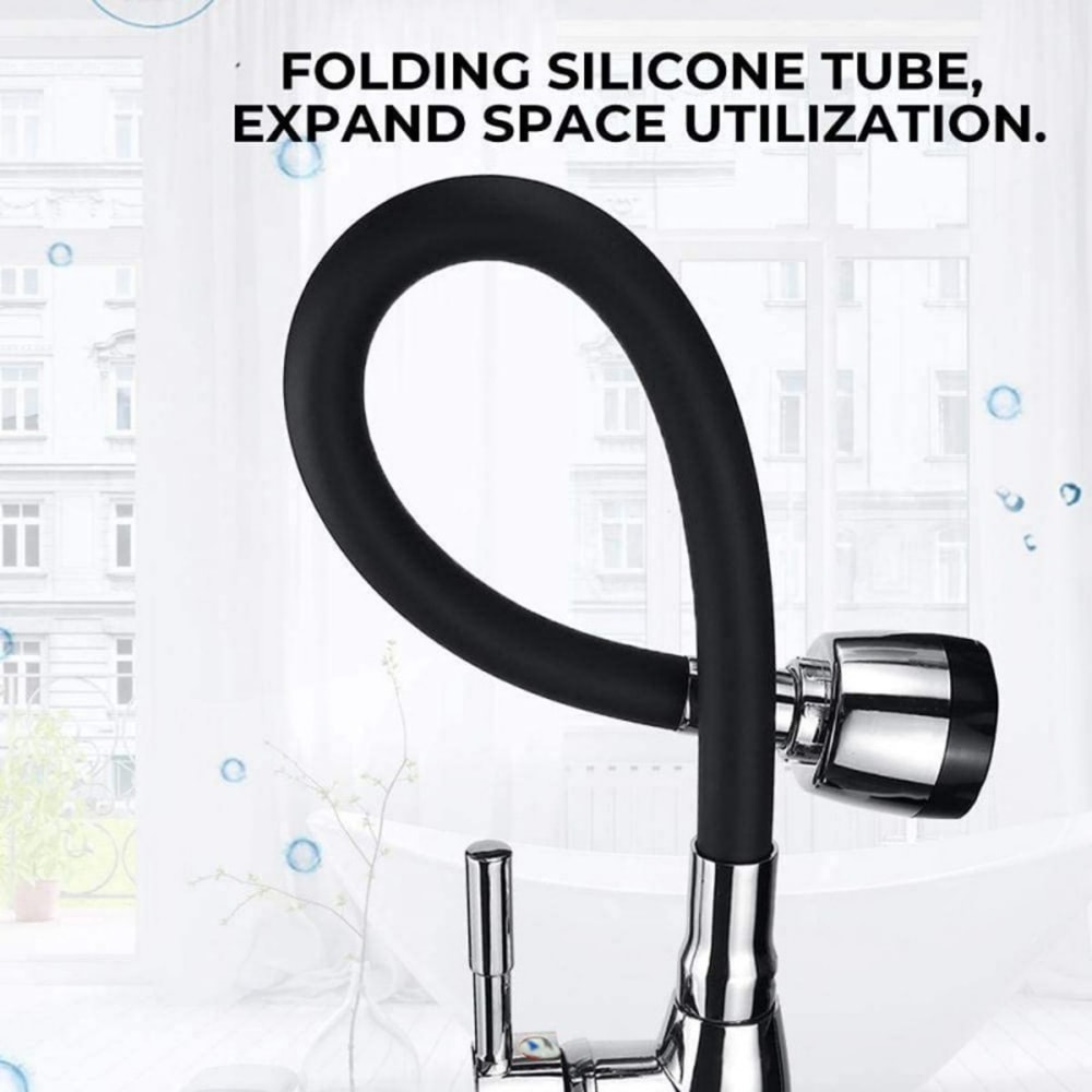 Modern Stainless Steel Kitchen Faucet With Silicone Hose Adjustable Ceramic Valve Core No Electric 3