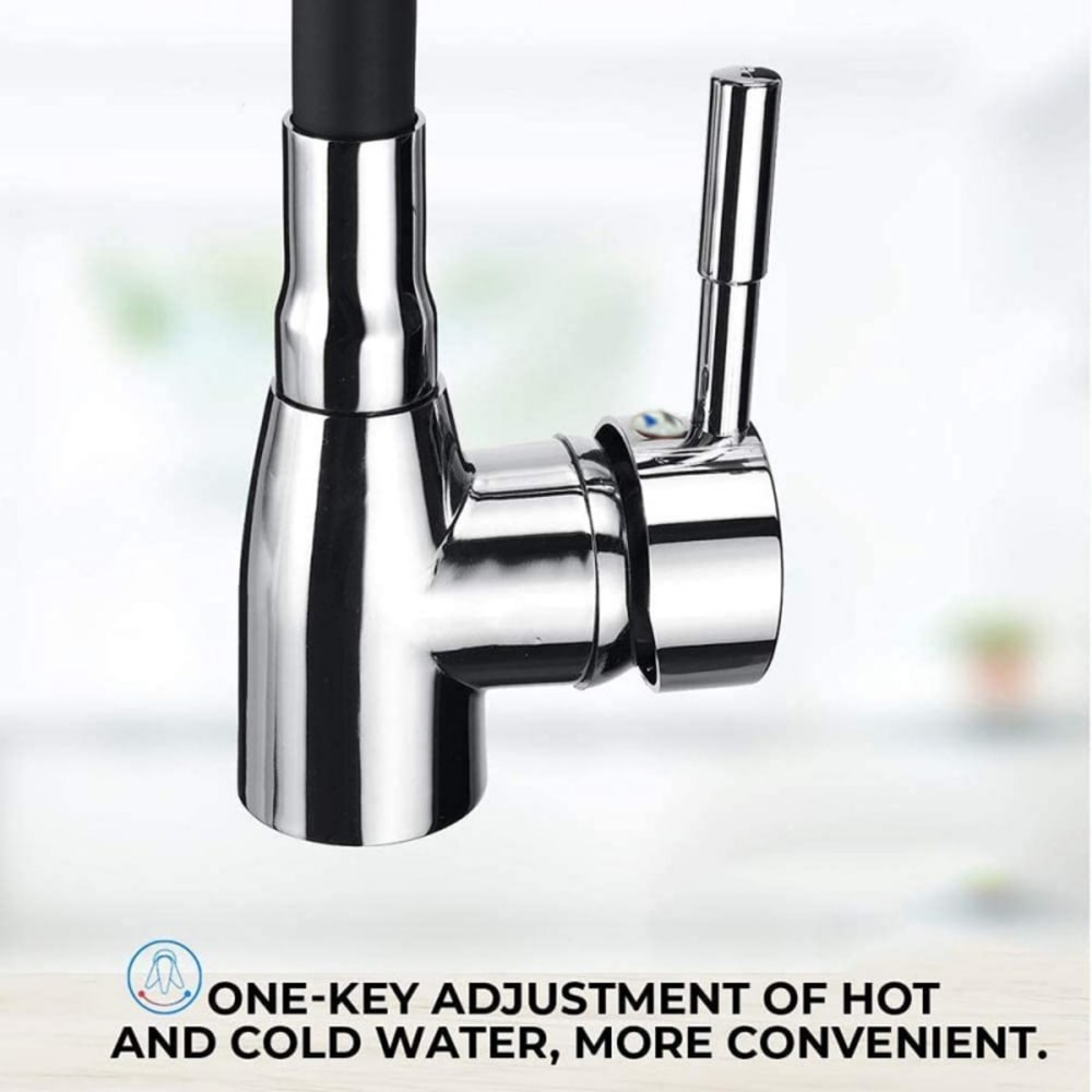 Modern Stainless Steel Kitchen Faucet With Silicone Hose Adjustable Ceramic Valve Core No Electric 6