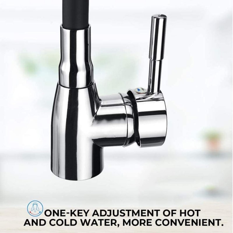 Modern Stainless Steel Kitchen Faucet With Silicone Hose Adjustable Ceramic Valve Core No Electric 6