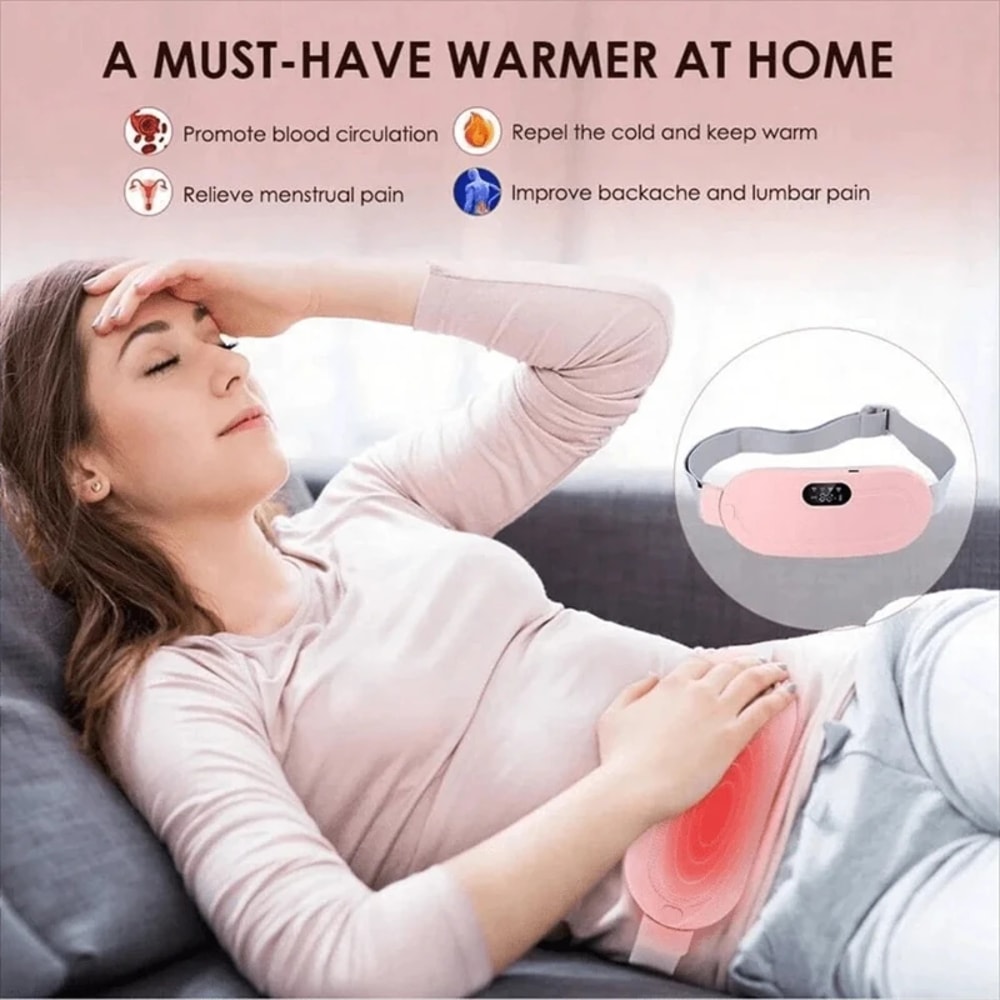 Electric Menstrual Heating Belt For Women Adjustable Waist Heating Pad With Vibration Heat For Me
