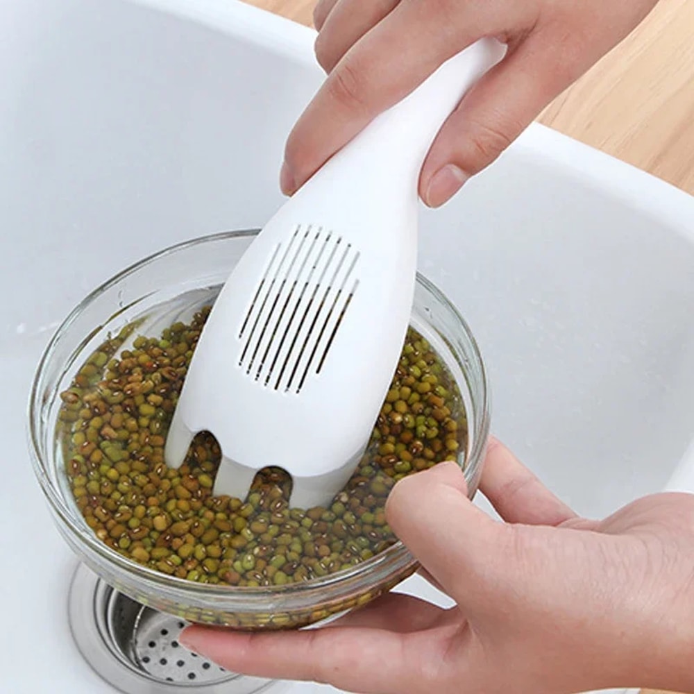 Rice Sieve Spoon Kitchen Drain Colander With Handles Multipurpose Strainer For Rice Grains More 3
