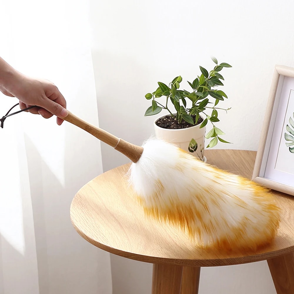Scalable Wool Duster Brush Versatile Cleaning Tool For Home Car And Household Surfaces 0